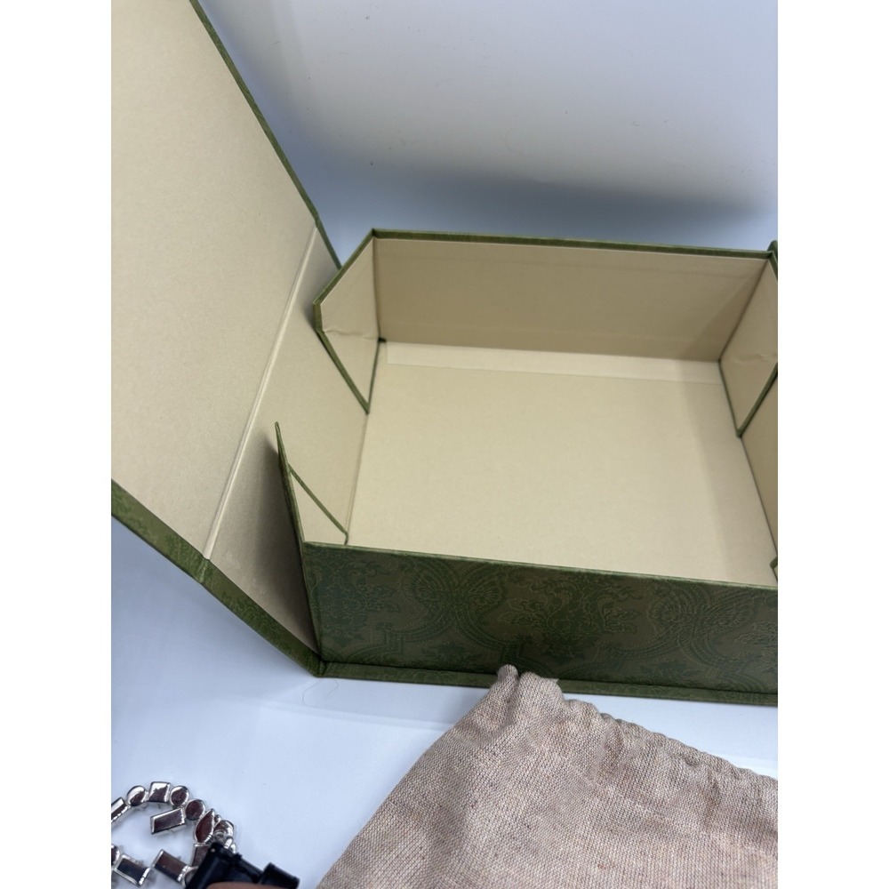 Gucci Authentic Crystal Interlocking G Black Leat… - image 6